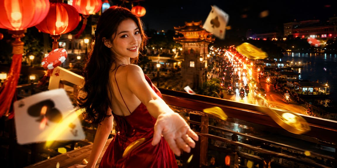 Người chơi xem kèo trận đấu tại chợ đêm Huế qua điện thoại di động